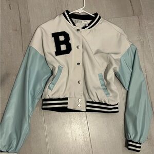 Better Be White and Light Blue Varsity Jacket